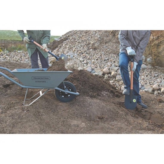 VANGA COM PONTA METALICA 402 00 COM CABO DE MADEIRA DE 71 CM E COM EMPUNHADURA PLASTICA TRAMONTINA