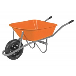 CARRINHO DE MAO BRACO METALICO CACAMBA PLASTICA FUNDA LARANJA PNEU EM BORRACHA TRAMONTINA