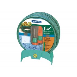 MANGUEIRA FLEX EM PVC PARA JARDIM COM 25 METROS E COM ENGATES E SUPORTE PLASTICOS TRAMONTINA