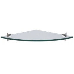 PRATELEIRA DE VIDRO MODELO GLASS CANTO DE 8 MM DE ESPESSURA COM SUPORTE INJETADO TRAMONTINA