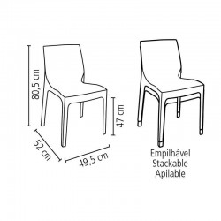 CADEIRA PLASTICA MONOBLOCO ALICE CAMURCA