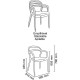 CADEIRA PLASTICA MONOBLOCO COM BRACOS SISSI GRAFITE