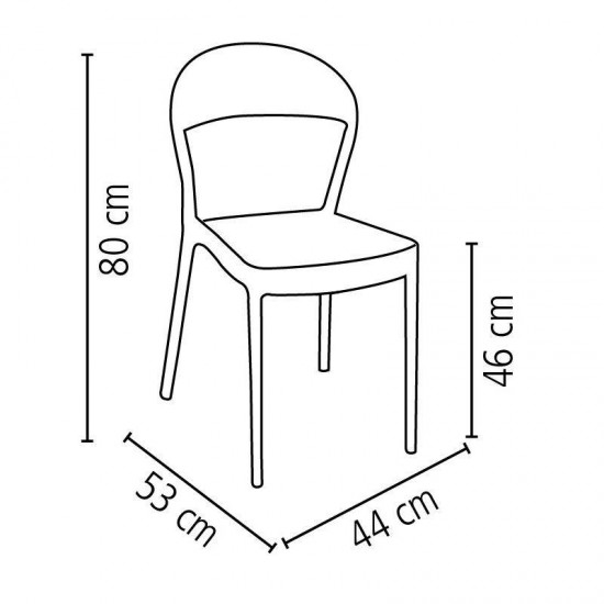 CADEIRA PLASTICA MONOBLOCO SISSI MARRON