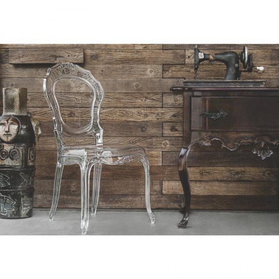 CADEIRA PLASTICA MONOBLOCO BELLE EPOQUE TRANSPARENTE