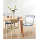 CADEIRA PLASTICA MONTAVEL LUNA C BASE BEGE E ASSENTO TRANSPARENTE