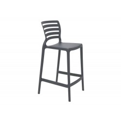 CADEIRA PLASTICA MONOBLOCO SOFIA GRAFITE ENCOSTO VAZADO HORIZONTAL BAR E RESIDENCIA TRAMONTINA