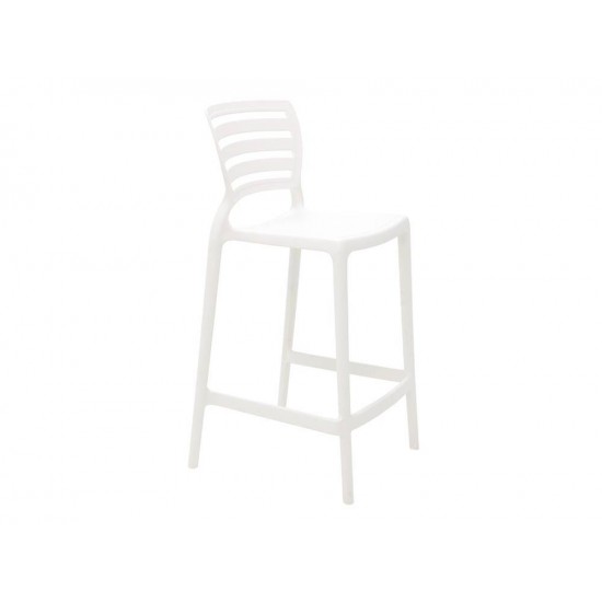 CADEIRA PLASTICA MONOBLOCO SOFIA BRANCA ENCOSTO VAZADO HORIZONTAL BAR E RESIDENCIA TRAMONTINA