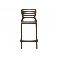 CADEIRA PLASTICA MONOBLOCO SOFIA MARROM ENCOSTO VAZADO HORIZONTAL BAR E RESIDENCIA TRAMONTINA