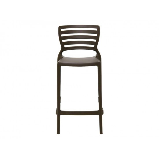 CADEIRA PLASTICA MONOBLOCO SOFIA MARROM ENCOSTO VAZADO HORIZONTAL BAR E RESIDENCIA TRAMONTINA