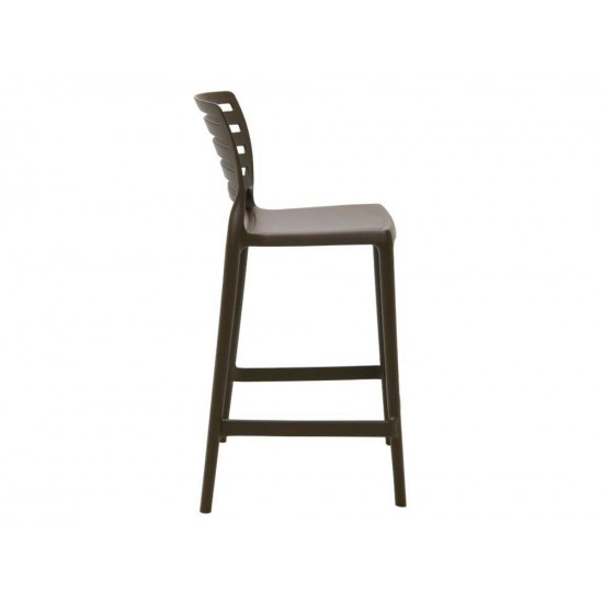 CADEIRA PLASTICA MONOBLOCO SOFIA MARROM ENCOSTO VAZADO HORIZONTAL BAR E RESIDENCIA TRAMONTINA
