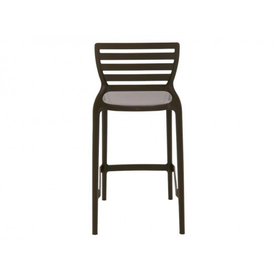 CADEIRA PLASTICA MONOBLOCO SOFIA MARROM ENCOSTO VAZADO HORIZONTAL BAR E RESIDENCIA TRAMONTINA