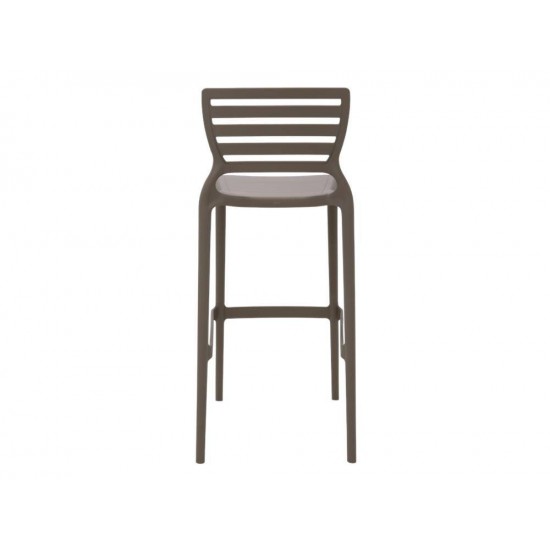 CADEIRA PLASTICA MONOBLOCO SOFIA CAMUR A ENCOSTO VAZADO HORIZONTAL ALTA BAR TRAMONTINA