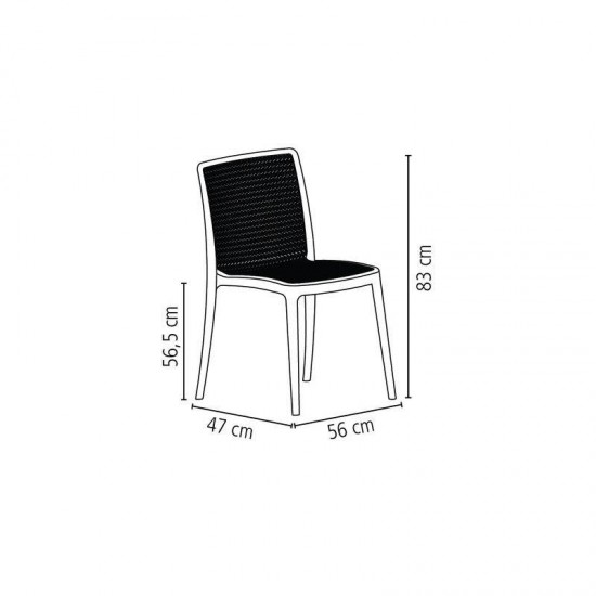 CADEIRA PLASTICA MONOBLOCO ISABELLE MARRON