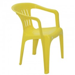 CADEIRA PLASTICA MONOBLOCO COM BRACOS ATALAIA AMARELA