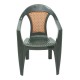 CADEIRA PLASTICA MONOBLOCO COM BRACOS MALIBU VERDE COM TELA RADICA