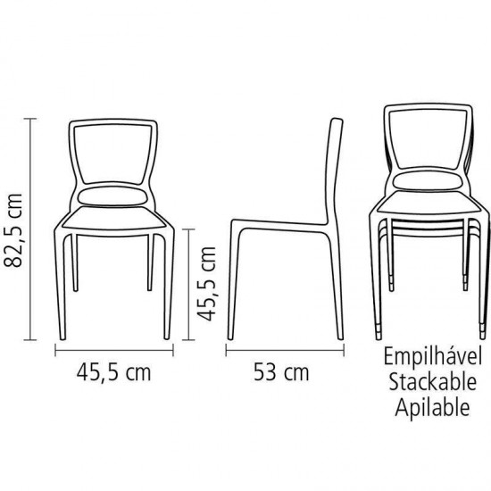 CADEIRA PLASTICA MONOBLOCO SOFIA LARANJA