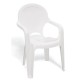 CADEIRA PLASTICA MONOBLOCO COM BRACOS INFANTIL TIQUETAQUE BRANCA
