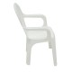 CADEIRA PLASTICA MONOBLOCO COM BRACOS INFANTIL ESTAMPADA CATTY BRANCA
