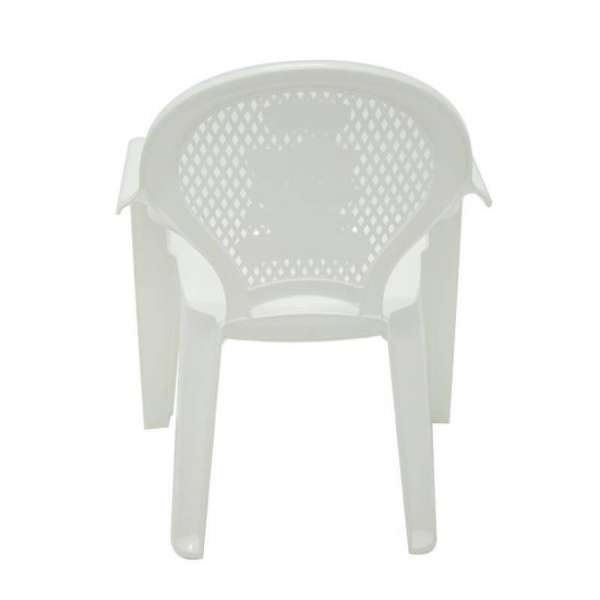 CADEIRA PLASTICA MONOBLOCO COM BRACOS INFANTIL ESTAMPADA CATTY BRANCA