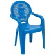 CADEIRA PLASTICA MONOBLOCO COM BRACOS INFANTIL ESTAMPADA CATTY AZUL