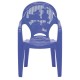 CADEIRA PLASTICA MONOBLOCO COM BRACOS INFANTIL ESTAMPADA CATTY AZUL