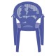 CADEIRA PLASTICA MONOBLOCO COM BRACOS INFANTIL ESTAMPADA CATTY AZUL
