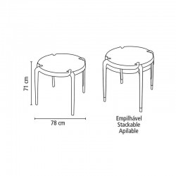 MESA PLASTICA MONOBLOCO CLARICE AZUL CLARO