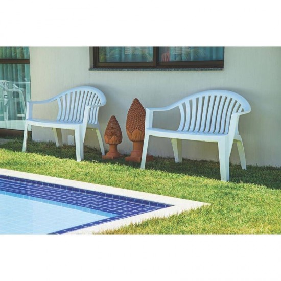 BANCO DE JARDIM MONOBLOCO DE PLASTICO LEME BRANCO