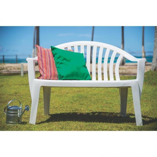 BANCO DE JARDIM MONOBLOCO DE PLASTICO LEME BRANCO