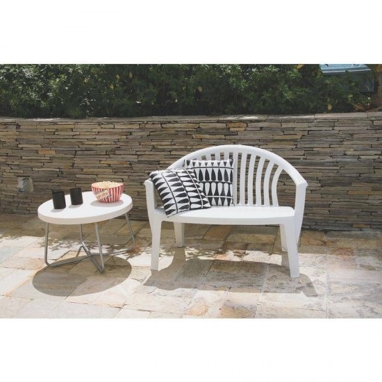 BANCO DE JARDIM MONOBLOCO DE PLASTICO LEME BRANCO