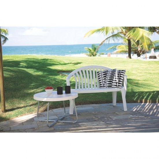 BANCO DE JARDIM MONOBLOCO DE PLASTICO LEME BRANCO