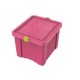 CAIXA ORGANIZADORA COM TAMPA EM PLASTICO KIDS 30LITROS ROSA