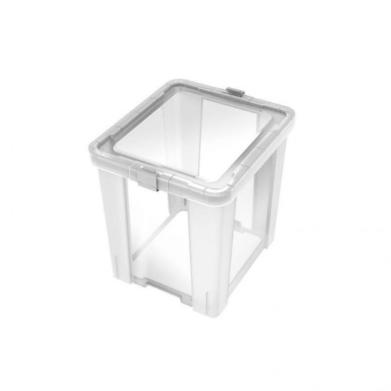 CAIXA ORGANIZADORA COM TAMPA EM PLASTICO OFFICE 42LITROS TRANSPARENTE