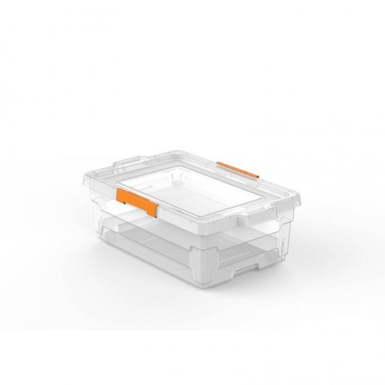 CAIXA ORGANIZADORA COM TAMPA EM PLASTICO 40 LITROS TRANSPARENTE