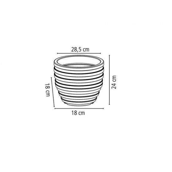 VASO PLASTICO INCA 24 CM CIMENTO TRAMONTINA