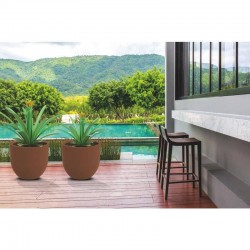 VASO PLASTICO LAOS 45 CM MARRON