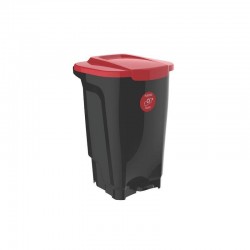 LIXEIRA EM PLASTICO T-FORCE PRETO E VERMELHO 100 LITROS