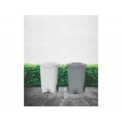 LIXEIRA EM PLASTICO T-FORCE BRANCO DE 100L COM EIXO DE METAL E RODAS DE BORRACHA