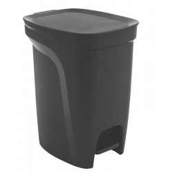 LIXEIRA BASIC COMPACT EM POLIPROPILENO PRETO COM HASTE EM ACO GALVANIZADO 10 L TRAMONTINA