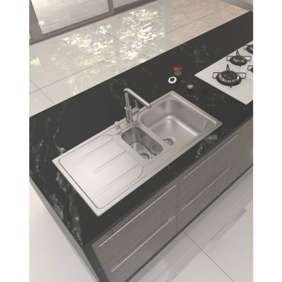 CUBA SOBREPOR TRAMONTINA 1 CUBA E AUXILIAR EM ACO INOX ACETINADO 100X50CM ESCORREDOR E VALVULA MAREA