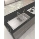CUBA SOBREPOR TRAMONTINA 1 CUBA E AUXILIAR EM ACO INOX ACETINADO 100X50CM ESCORREDOR E VALVULA MAREA