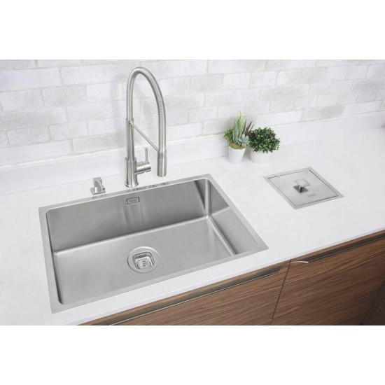 CUBA DESIGN COLLECTION QUADRUM EM AÇO INOX COM ACABAMENTO SCOTCH BRITE 70X40 CM TRAMONTINA