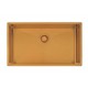 CUBA DESIGN COLLECTION QUADRUM EM AÇO INOX COM REVESTIMENTO PVD GOLD 70X40 CM TRAMONTINA
