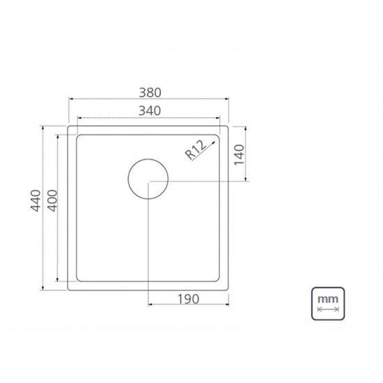 CUBA DESIGN COLLECTION QUADRUM EM AÇO INOX COM ACABAMENTO SCOTCH BRITE 34X40 CM TRAMONTINA