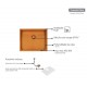 CUBA DESIGN COLLECTION QUADRUM EM AÇO INOX COM REVESTIMENTO PVD GOLD 50X40 CM TRAMONTINA