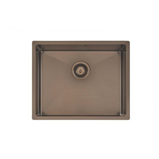 CUBA DESIGN COLLECTION QUADRUM EM AÇO INOX COM REVESTIMENTO PVD BLACK 50X40 CM TRAMONTINA