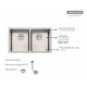 CUBA DESIGN COLLECTION QUADRUM EM AÇO INOX COM ACABAMENTO SCOTCH BRITE 77X46 COM 2 CUBAS TRAMONTINA
