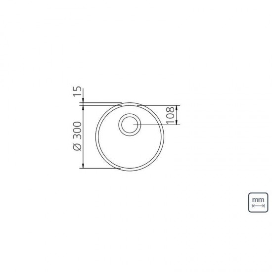 CUBA REDONDA TRAMONTINA EM ACO INOX ALTO BRILHO 30CM  BL COM VALVULA