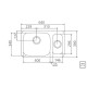 CUBA DUPLA AUXULIAR INOX 64X39 1C1/2 AC TRAMONTINA