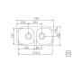 CUBA DUPLA RETANGULAR HOR PERF.INOX 78X40 POLIDO TRAMONTINA